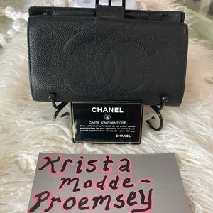 SOLD!! Authentic Chanel Caviar Long Wallet